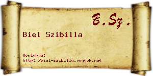 Biel Szibilla névjegykártya